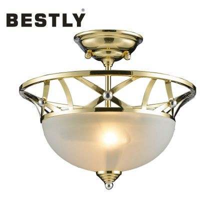 Altın Finish Buzlu Cam Kase ile Tavan Montaj Işıkları