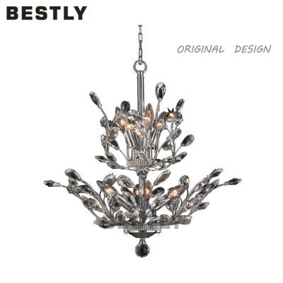 Çağdaş 2 Katlı Kristal Avize Sarkıt Işıklar