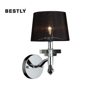 Siyah Kumaş Gölge ile Modern Duvar Lambası